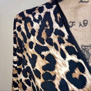 Leopard Print Faux Wrap Dress